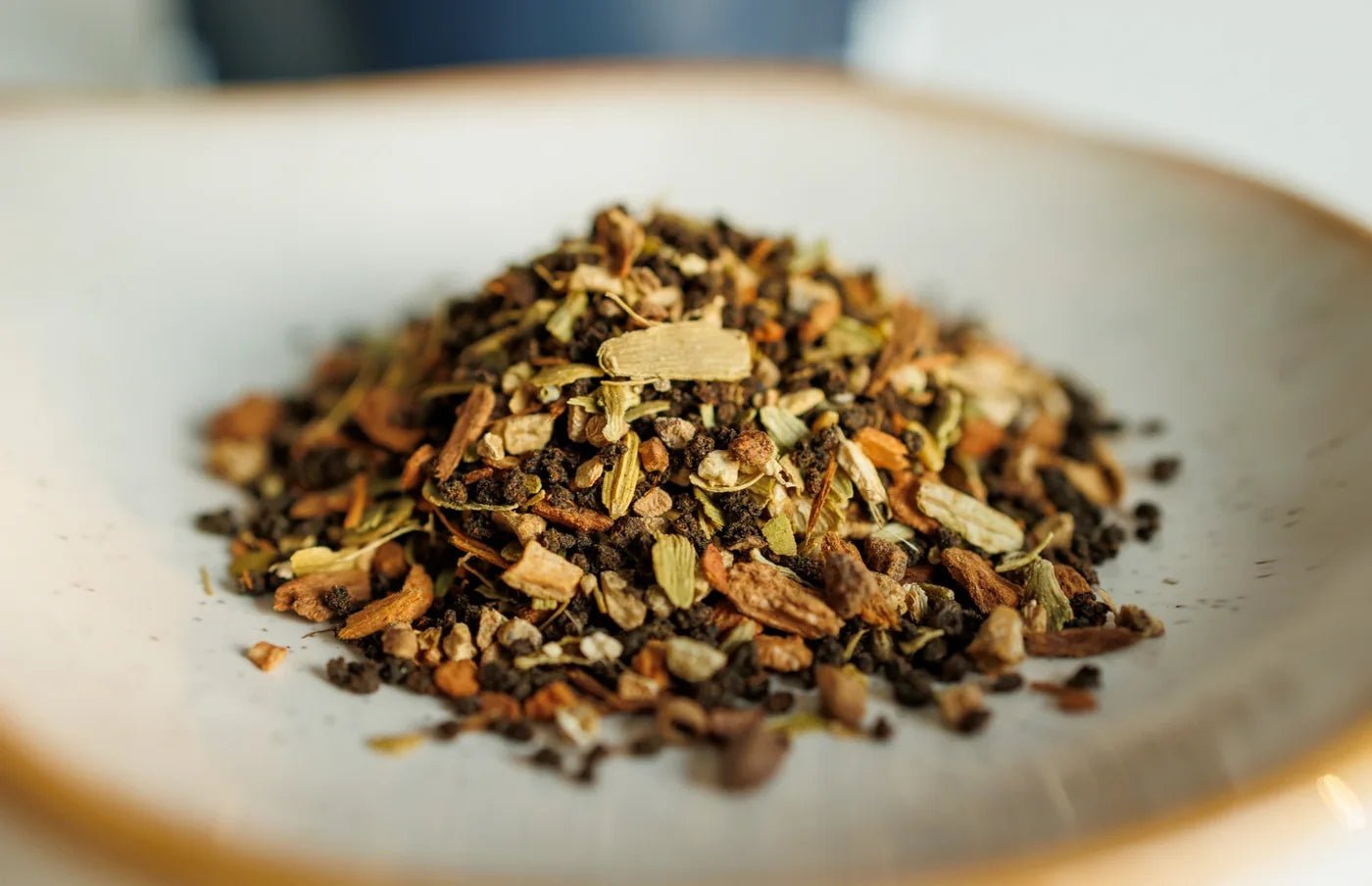 Loose-leaf black tea and whole spices
